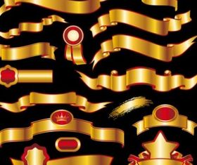 golden banner shiny vector