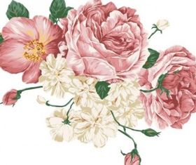 handdrawn style flowers vector