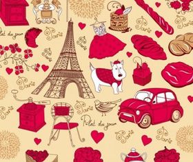 french red rose theme vector