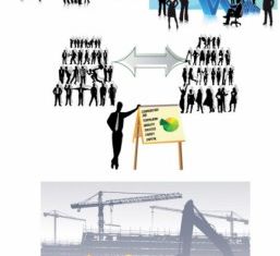 all kinds business people silhouette vector