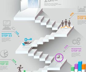 Career Staircase Backgrounds vectors graphics