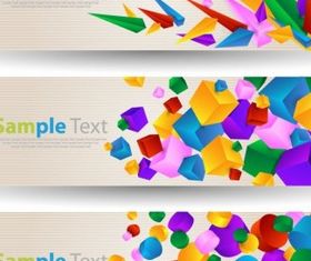 Abstract Colorful Banner set vector