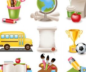 cartoon school supplies 03 vector