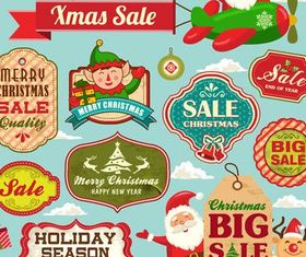 Sale Christmas Labels vector
