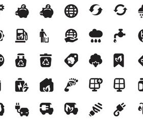 Silhouette Eco Icons 4 vector
