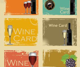 Bright Wine Cards vectors graphic