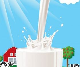 milk theme vector