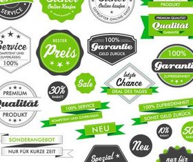 Shiny Green Sale Labels set vector
