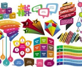 threedimensional decorative elements vectors material