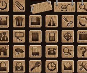 wood icon vector