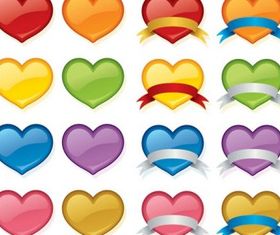 color crystal heart icon vector