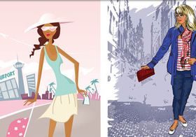 Girls in Travel vector