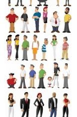 all kinds cartoon characters vector