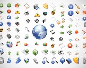 Web Icons Pack shiny vector