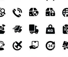 Shipping Black Icons vector