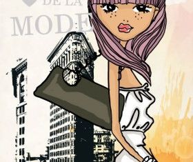 fashion shopping girl 03 vector