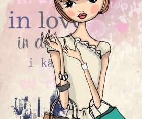 fashion shopping girl 05 vector