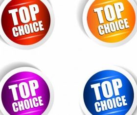 Top Choice Sticker Set vector
