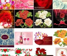 beautiful flowers set vector