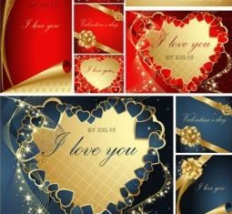 romantic valentine day greeting card design vector