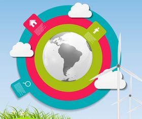 Infographics Nature Backgrounds set vector