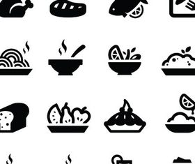 Silhouette Food Icons vector