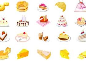 cheese cake dessert vectors material