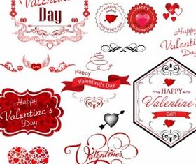 Valentine day label vector