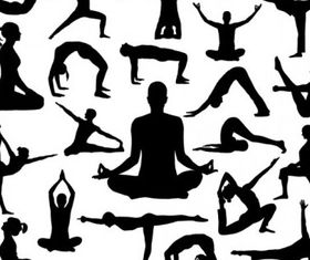 yog silhouette 03 vector set