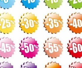Stars for Percent Discount Sale vector