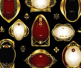 Retro Golden Labels Set vectors