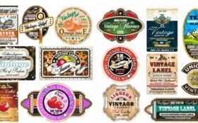 retro label design vectors