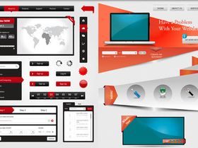 Different Web Bright Elements vector