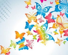 colorful butterfly background vector