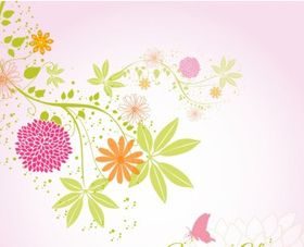 Spring flower background vector graphics