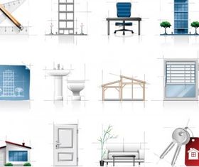 interior architectural sketches icon vector