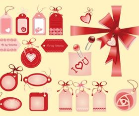 Valentine Love Tags vector material