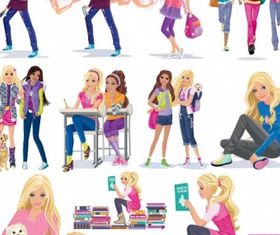 fashion girl set vector