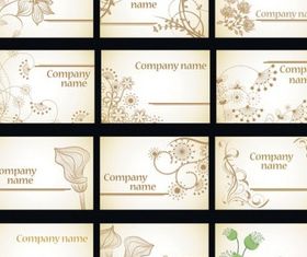 simple flower card template vector