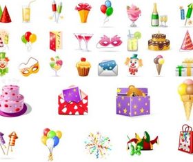 birthday theme icon vector