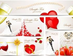 exquisite wedding greeting card vector