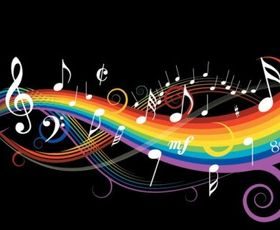 theme music notes vector graphics