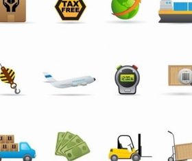 Delivery Icon Set shiny vector