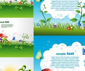 beautiful green cartoon background vectors material