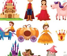 cartoon fairytale set vector