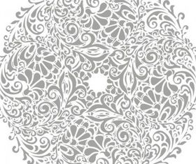 Floral Round Background Illustration vector set