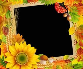 autumn leaves frame background vector