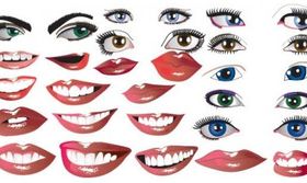 Lips and eyes vector