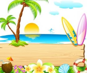 beautiful summer card 01 vector design