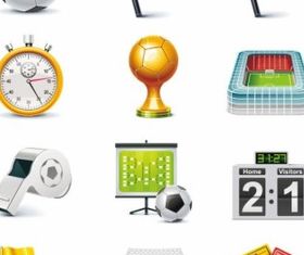 Football Match Icon set vector